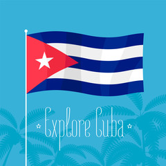 Obraz na płótnie Canvas Cuban flag vector illustration