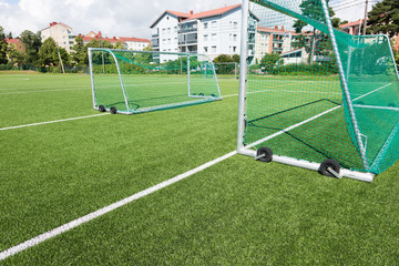 goals on soccer field