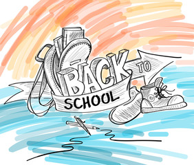 Back to school hand drawn doodle sketch vector illustration 