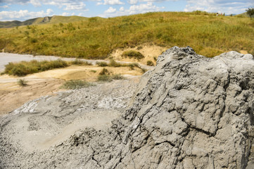 Mud volcanoes also known as mud domes in summer season