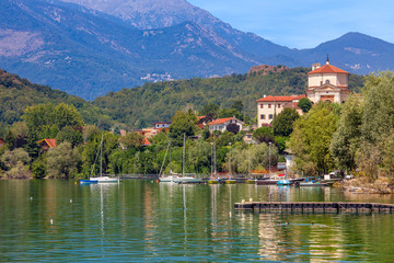 Fototapeta na wymiar Lake Avigliana in Northern Italy.