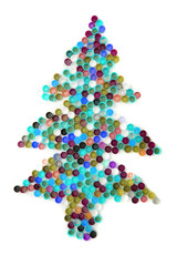 color plastic caps as christmas tree