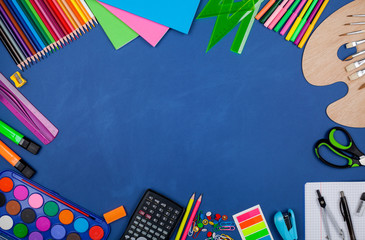 School supplies. Background for advertising graphics.