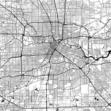 Houston Monochrome Vector Map