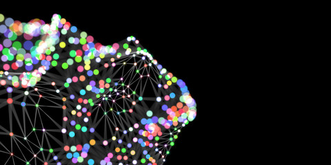 Abstract digital background with computer generated lights and shapes