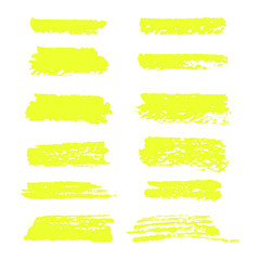 Vector highlighter brush lines. Hand drawing.