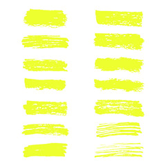 Vector highlighter brush lines. Hand drawing.