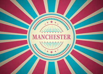 Manchester Retro Vintage Style Stamp Background
