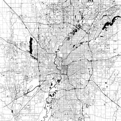 Indianapolis Monochrome Vector Map