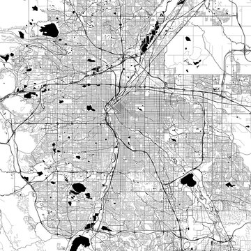 Denver Monochrome Vector Map