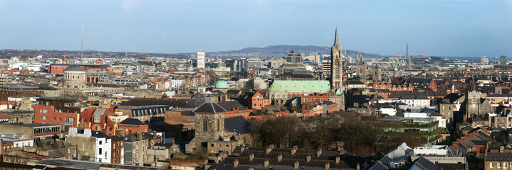 Naklejka premium Panoramę miasta Dublin Irlandia
