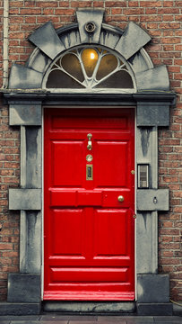 Red door in Ireland