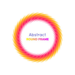 Abstract round frame gradient. Round frame on a white background with a bright yellow and red gradient for illustrators and designers. Abstract round frame gradient vector illustration