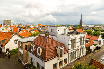 Architecture and streets of the old city. Zandvoort aerial wiev
