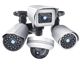 CCTV cameras isolated