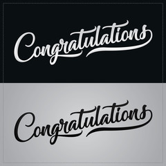 Congratulations. Handmade Calligraphy hand lettering logotype. vector illustration