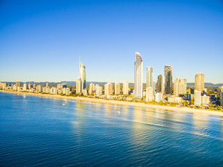 Fototapeta na wymiar Surfers Paradise from an aerial persective