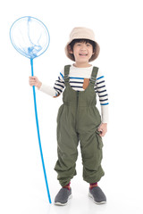 Asian child holding catching net