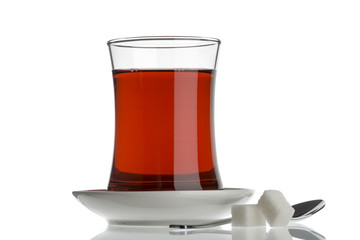 Turkish tea isolated on white background
