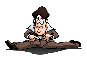 man doing split dance style on isolated white
