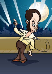 serious dancer on night party