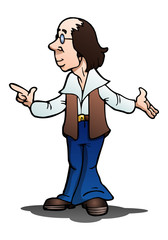 old style dancer on isolated white