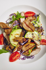 Grill Meat and Grill Vegetable Salad