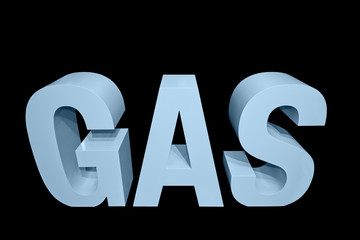 Three letters forming the word Gas