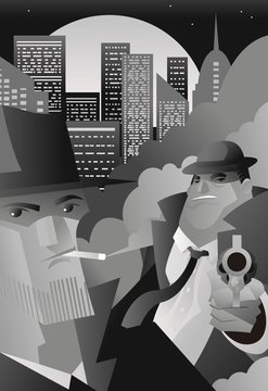 black and white noir pulp mafia organized crime in the city 