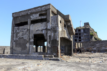 Ruins in Hashima Island, Japan