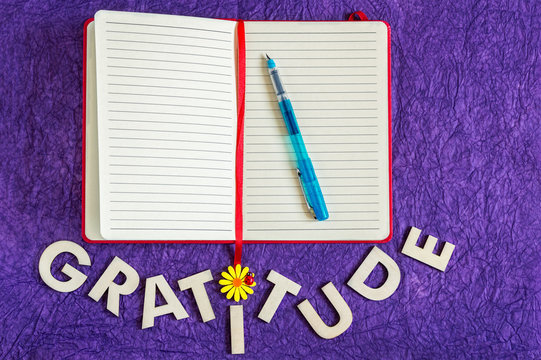 Top View Of Gratitude Journal