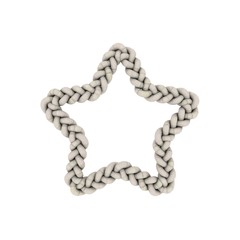 Braided frame in form of star. Isolated on white background.