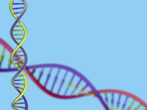 Abstract DNA strand background. 3D rendering illustration.