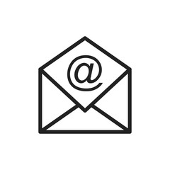 Mail envelope vector icon. Email flat vector illustration. E-mail business concept pictogram on white background.