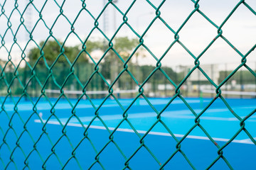 Fototapeta premium Tennis court in blurry for background