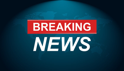 Breaking news vector icon. News with world map flat vector illustration. Communication business concept pictogram background.