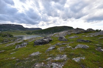 Norway rocky landscape. Northwest of Norway