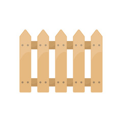 Wooden fence on white background, farming equipment. Vector