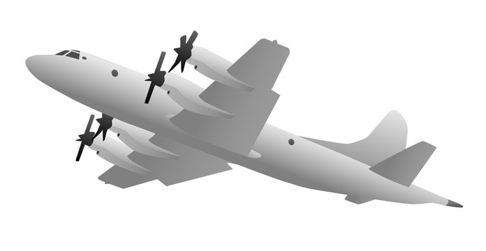 Naval Anti-Submarine and Maritime Surveillance Military Airplane Vector Illustration