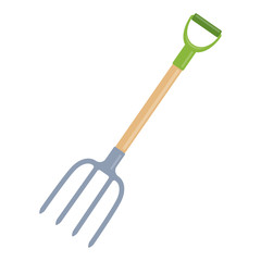 Garden tool and farming instrument - pitchfork. Farming equipment. Vector