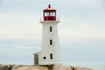 Fototapeta na wymiar Peggys Cove Lighthouse - Nova Scotia - Canada