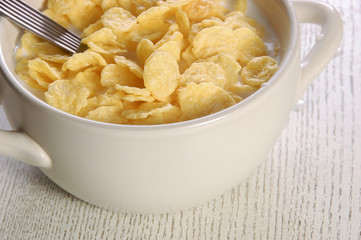 Oat flakes with milk in a plate. Healthy lifestyle
