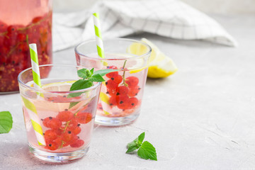  Refreshing summer drink.  Selective focus, space for text.