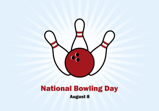 National Bowling Day vector. Bowling and bowling pins. Important day