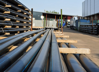 Black plastic pipes. Manufacture of plastic pipes