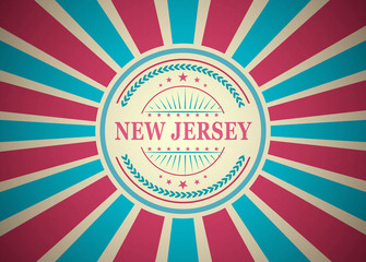 New Jersey Retro Vintage Style Stamp Background