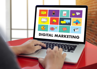 DIGITAL MARKETING new startup project ,  market Interactive channels , Business innovation Marketing technology concept
