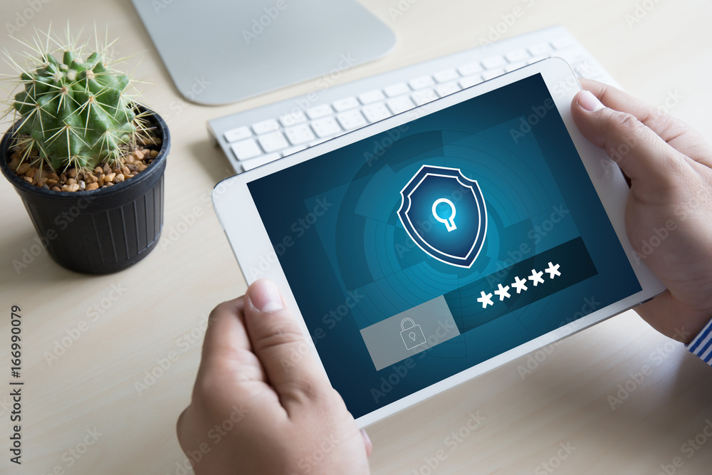 Poster verification action professionals working process performance password and register