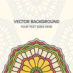 flower mandala background with fading color and flat style