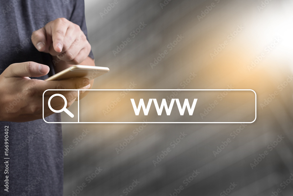 Poster www website online internet web page computer browser connection network concept to use www
